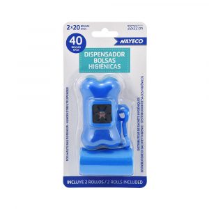 PORTABOLSAS + 2 ROLLOS DE 20 BOLSAS COLORES SURTIDOS