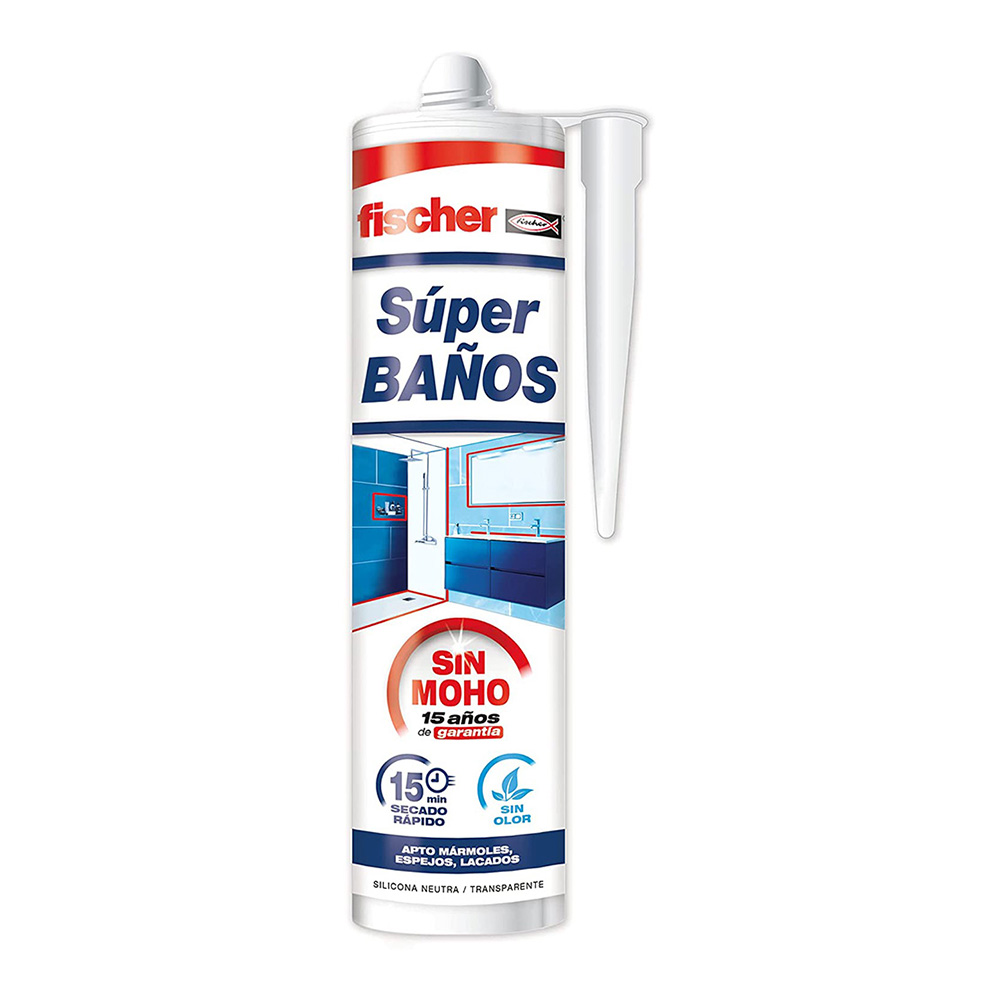 SUPER BAÑOS SILICONA TRANSLÚCIDA ANTIMOHO SIN OLOR 280 ml