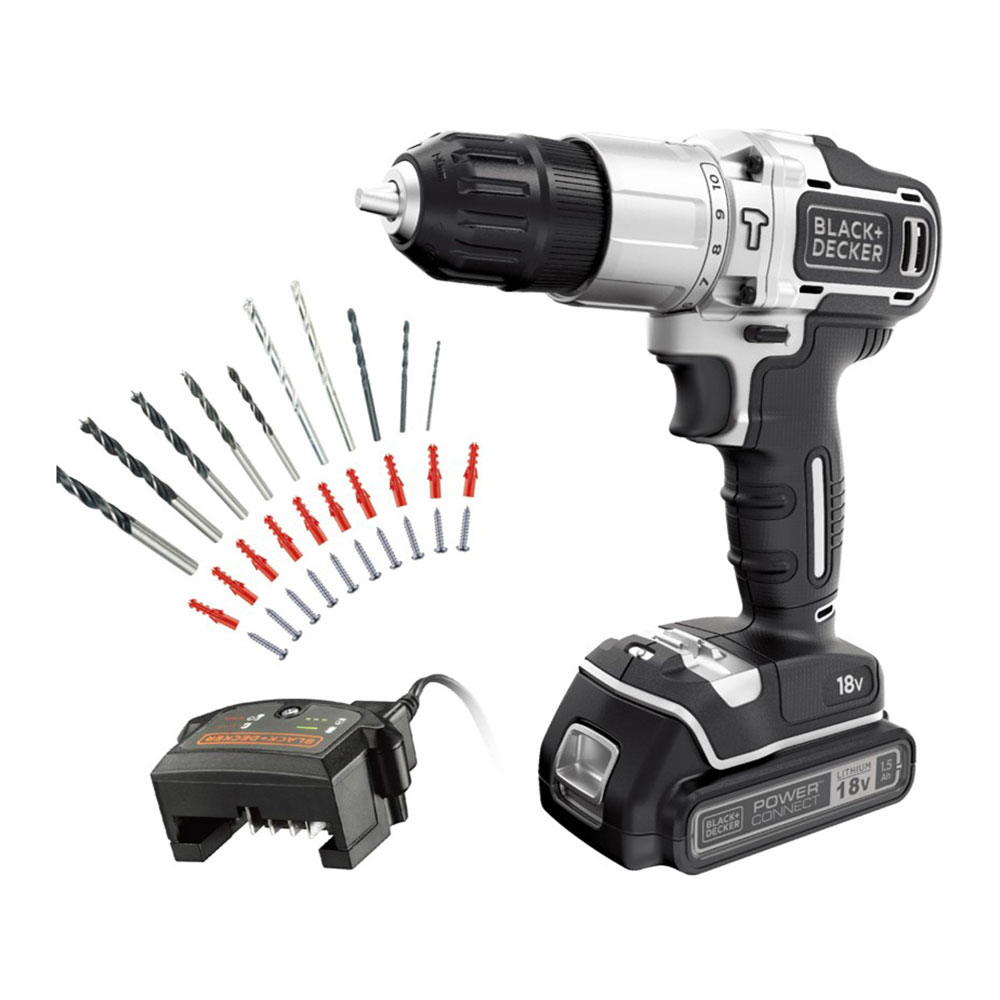TALADRO PERCUTOR 18V. SILVER EDITION BDCHD18SC1A-QW BLACK & DECKER