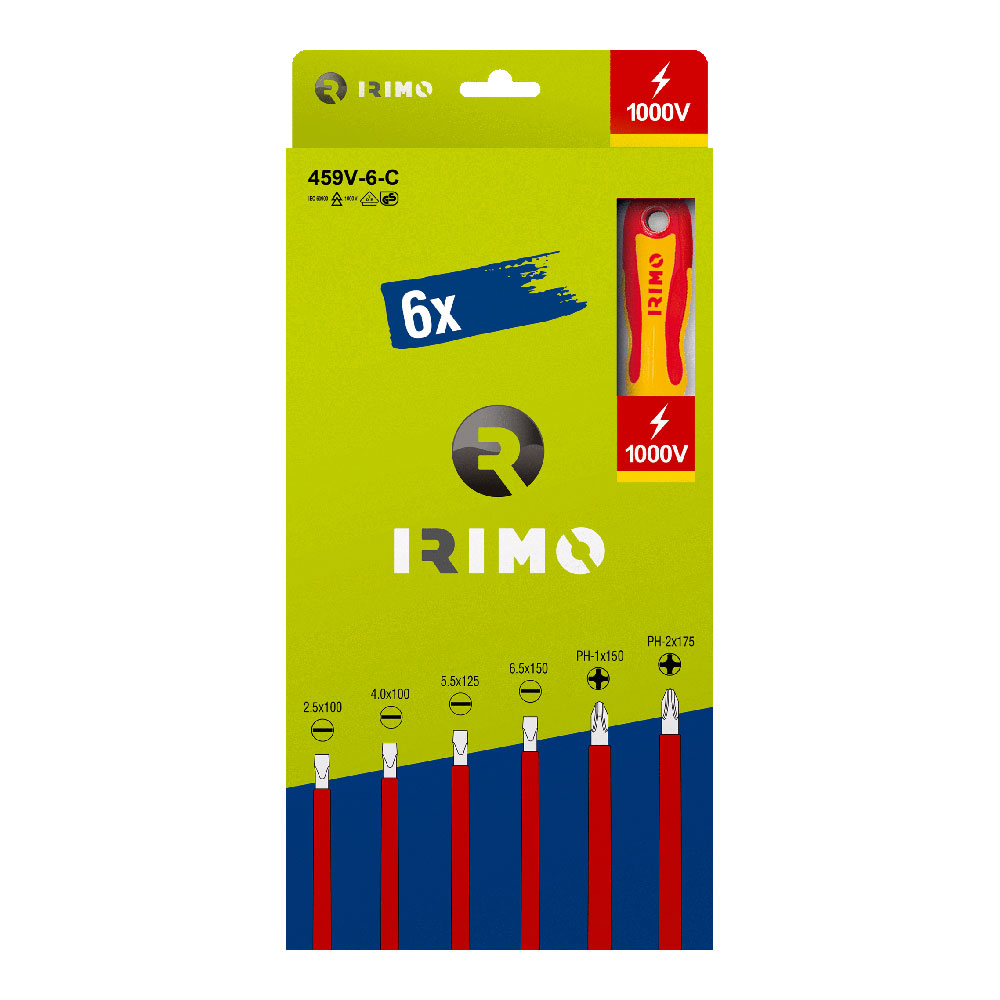 DESTORNILLADORES 1000V 4 PLANOS, 2 PH CAJA CARTÓN, 6 PIEZAS