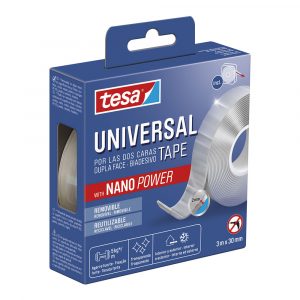 CINTA DOBLE CARA UNIVERSAL TRANSPARENTE 30 mm x 3 m
