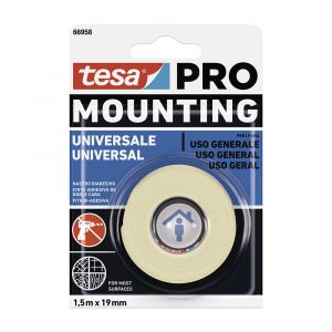 CINTA DOBLE CARA MOUNTING PRO UNIVERSAL 19 mm x 1,5 m