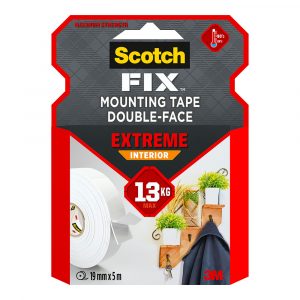 CINTA DOBLE CARA DE MONTAJE EXTREME PARA INTERIORES, MÁX 13 Kg, 19 mm x 5 m