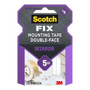 CINTA DOBLE CARA MONTAJE ESPEJOS MÁX 5 kg 19 mm x 1,5 m