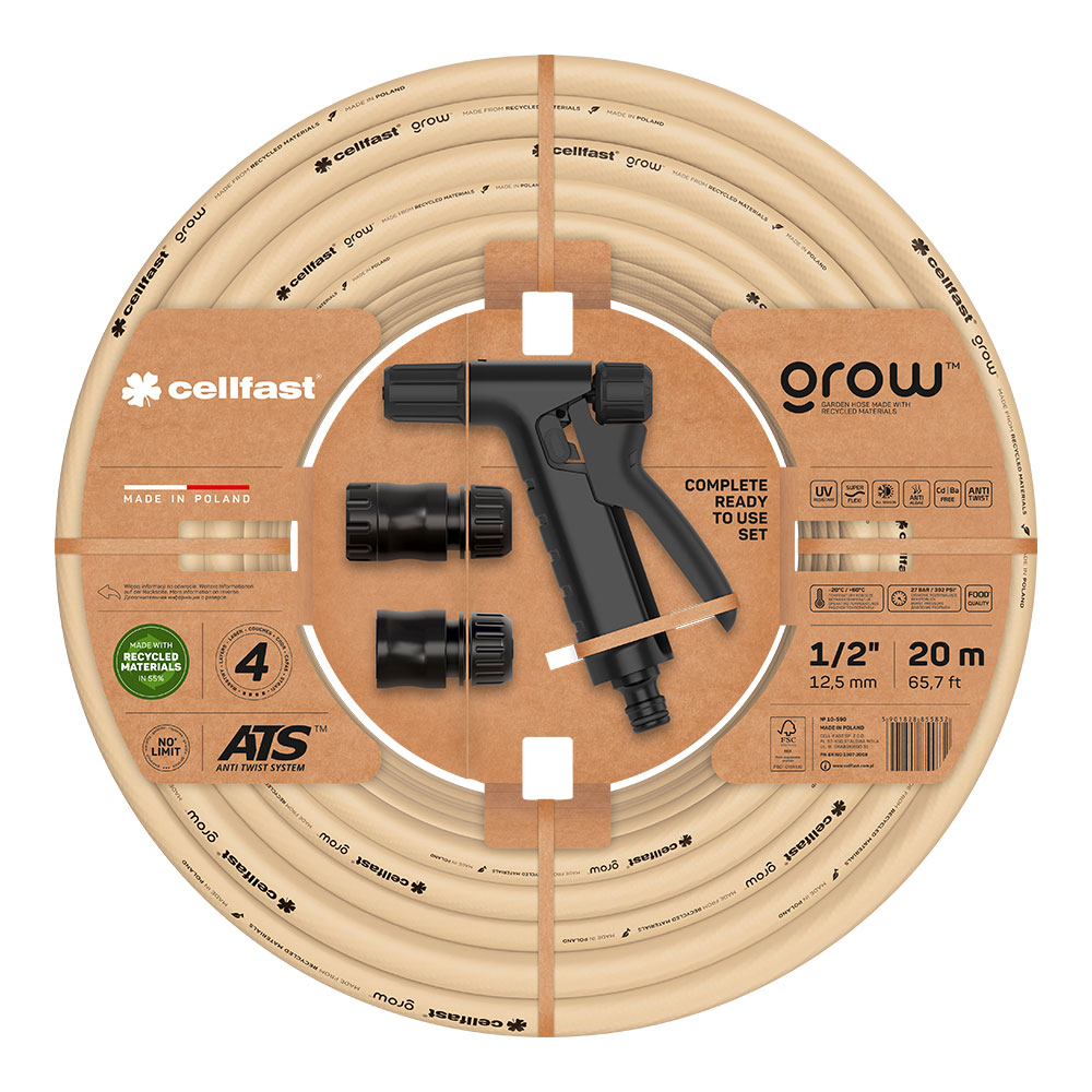 KIT MANGUERA DE JARDÍN GROW 20 m (1/2" 12.5 mm)