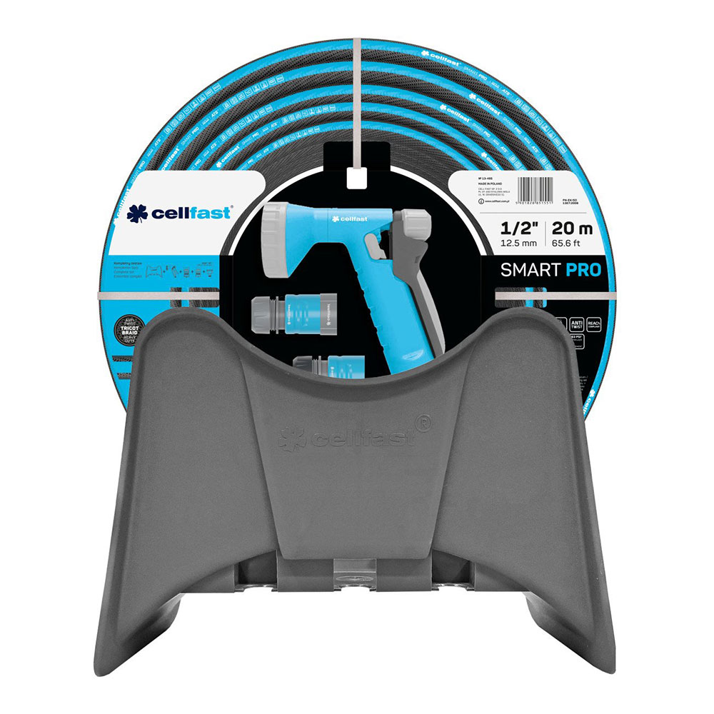 KIT MANGUERA DE JARDÍN SMART PRO 20 m (1/2" 12.5 mm) + COLGADOR MURAL
