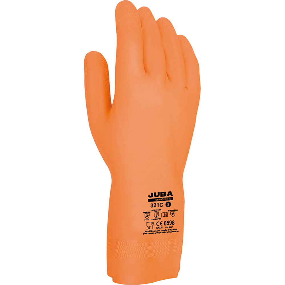 GUANTE DE TRABAJO LÁTEX / NEOPRENO NARANJA TALLA 7