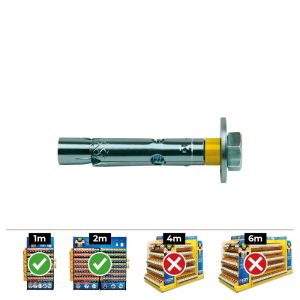 ANCLAJE DYNABOLT TORNILLO M6 Ø8 x45mm ZINCADO (CAJA 50 unid)