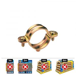 CAJA 100 unid. ABRAZADERA L Ø25x51,5mm DIN/REF L CELO