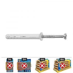 TACOS GOLPE Ø5 x 50 mm + TORNILLOS CABEZA PLANA Ø5 x 50 mm, CAJA 100 uds