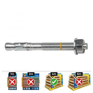 ANCLAJE HOMOLOGADO CE BAP Ø10x60mm/10 ZINCADO (CAJA 40 unid)