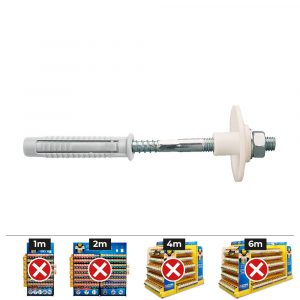 BOLSA KIT FIJACIÓN LAVABO TUERCA DE HIERRO Ø8x100 FLTH