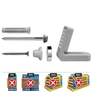 BOLSA 2 FIJACIONES HORIZONTAL DE WC MEDIANTE ANGULAR DE NYLON