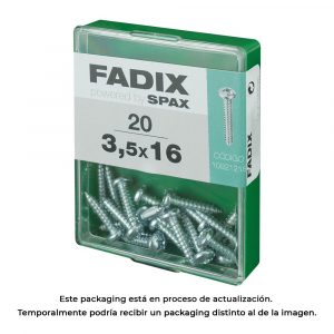 CAJA M 20 unid. TORNILLO ROSCA CHAPA CR CINC 3,5x16mm FADIX