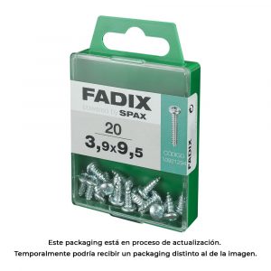 CAJA M 20 unid. TORNILLO ROSCA CHAPA CR CINC 3,9x9,5mm FADIX