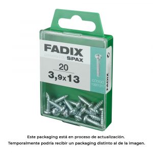 CAJA M 20 unid. TORNILLO ROSCA CHAPA CR CINC 3,9x13mm FADIX