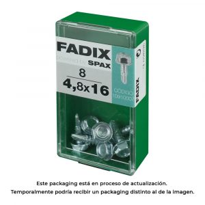 CAJA S 8 unid. TORNILLO ROSCA CHAPA HEXAGONAL AUTOT. 4,8x16mm FADIX