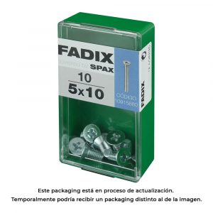 CAJA S 10 unid. TORNILLO METRICA CP M 5x10mm FADIX