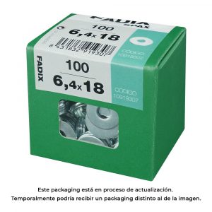 CAJA L 100 unid. ARANDELA PLANA ANCHA CINC 6,4x18mm FADIX