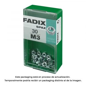 CAJA S 30 unid. TUERCA CINC M 3 FADIX