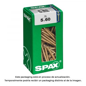 CAJA 75 uds. TORNILLO MADERA SPAX CAB. PLANA YELLOX 5,0x60mm SPAX