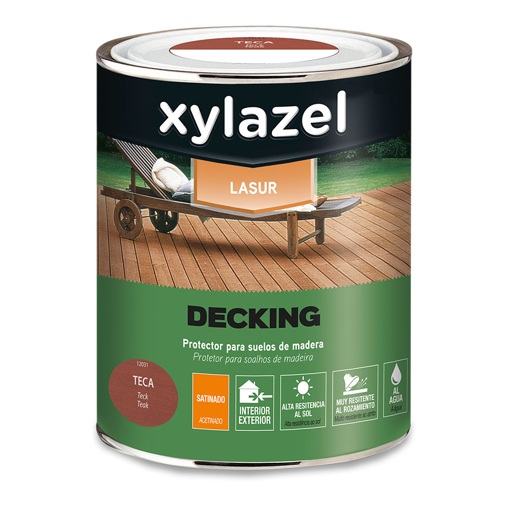 PROTECTOR PARA SUELOS DE MADERA AL AGUA DE LARGA DURACIÓN DECKING TECA 0,750 l