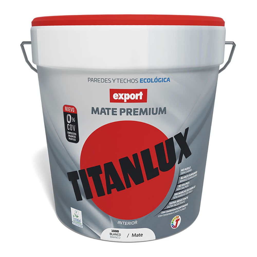 PINTURA PLÁSTICA VINÍLICA VEOVA INTERIOR ECO LAVABLE EXPORT BLANCO MATE 4 L