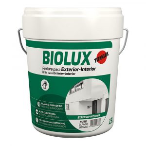 PINTURA PLÁSTICA ACRÍLICA ESTIRENADA INTERIOR/EXTERIOR ANTIMOHO BIOLUX BLANCO MATE 4 L