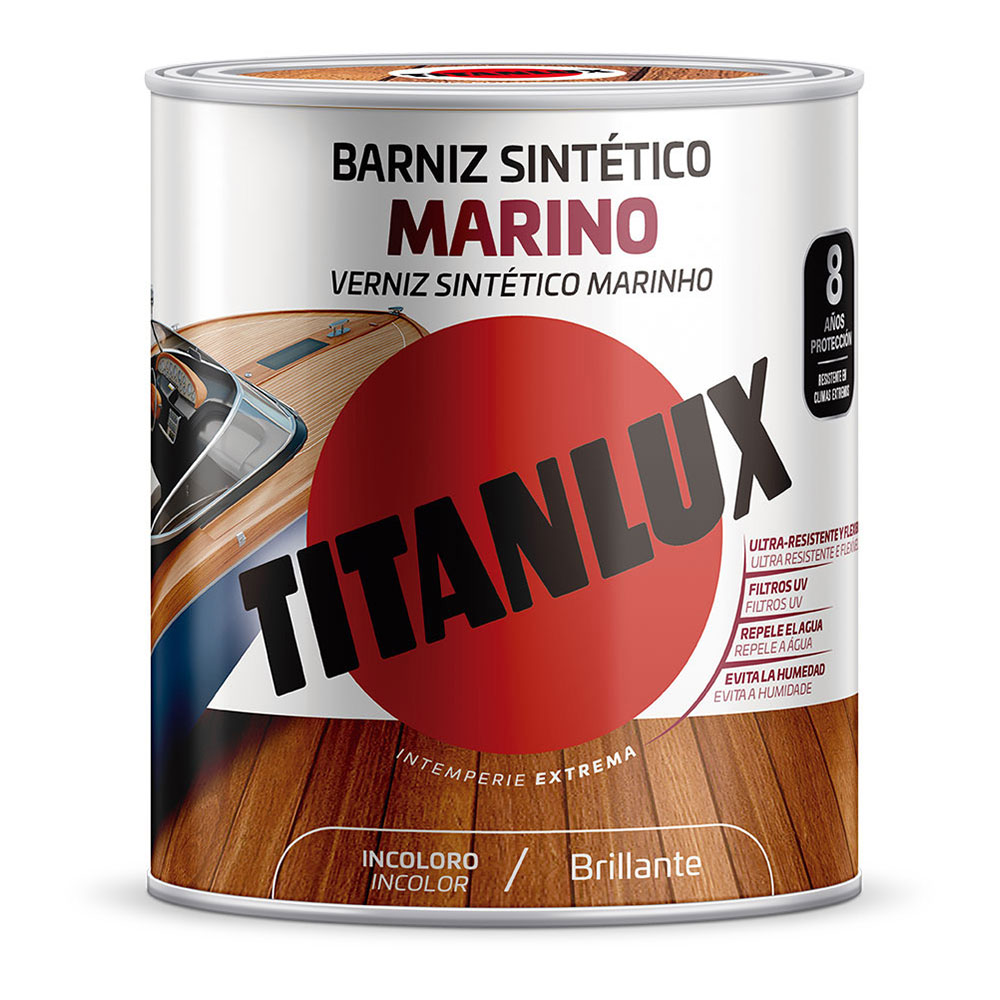 BARNIZ SINTÉTICO MARINO INCOLORO BRILLANTE 4L TITANLUX M13100004
