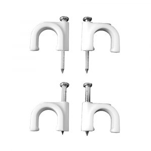 GRAPA BLANCA PARA CABLE MANGUERA TUBULAR 2x0,75mm N°05 (CAJA 100 unid.)