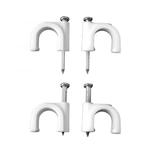 GRAPA BLANCA PARA CABLE MANGUERA TUBULAR 2x4,0mm N°09 (CAJA 100 unid.)