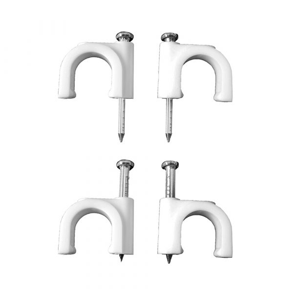 GRAPA BLANCA PARA CABLE MANGUERA TUBULAR 2x4,0mm N°09 (CAJA 100 unid.)