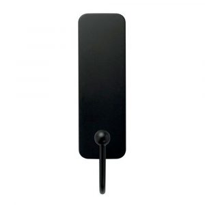 GANCHO MEDIANO, NEGRO MATE, 25 x 35 x 95 mm, 1 ud + 2 TIRAS, MÁX 1,3 kg