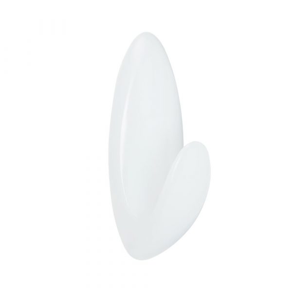 GANCHO PARA TOALLAS, GRANDE, BLANCO, 1 ud + 2 TIRAS, MÁX 2,2 Kg