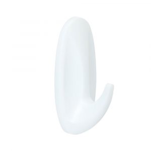 GANCHO DE DISEÑO PEQUEÑO, BLANCO, 2 uds + 4 TIRAS, MAX 450 gr