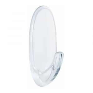GANCHO MEDIANO TRASPARENTE, 25 x 60 x 25 mm, 2 uds + 4 TIRAS