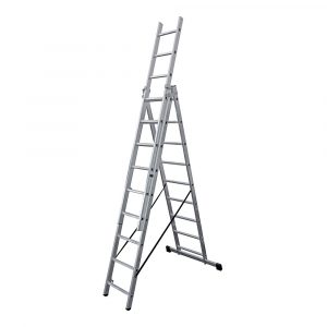 ESCALERA TRANSFORMABLE DE ALUMINIO 3 x 9 PELDAÑOS