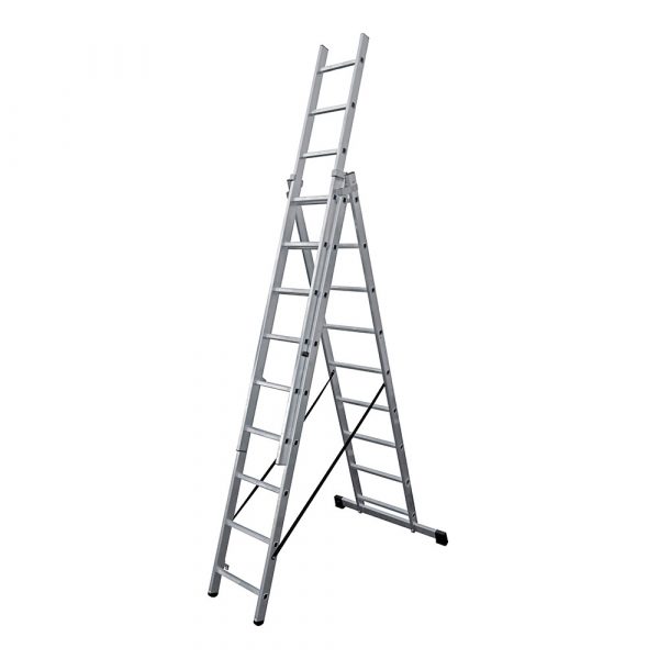 ESCALERA TRANSFORMABLE DE ALUMINIO 3 x 9 PELDAÑOS