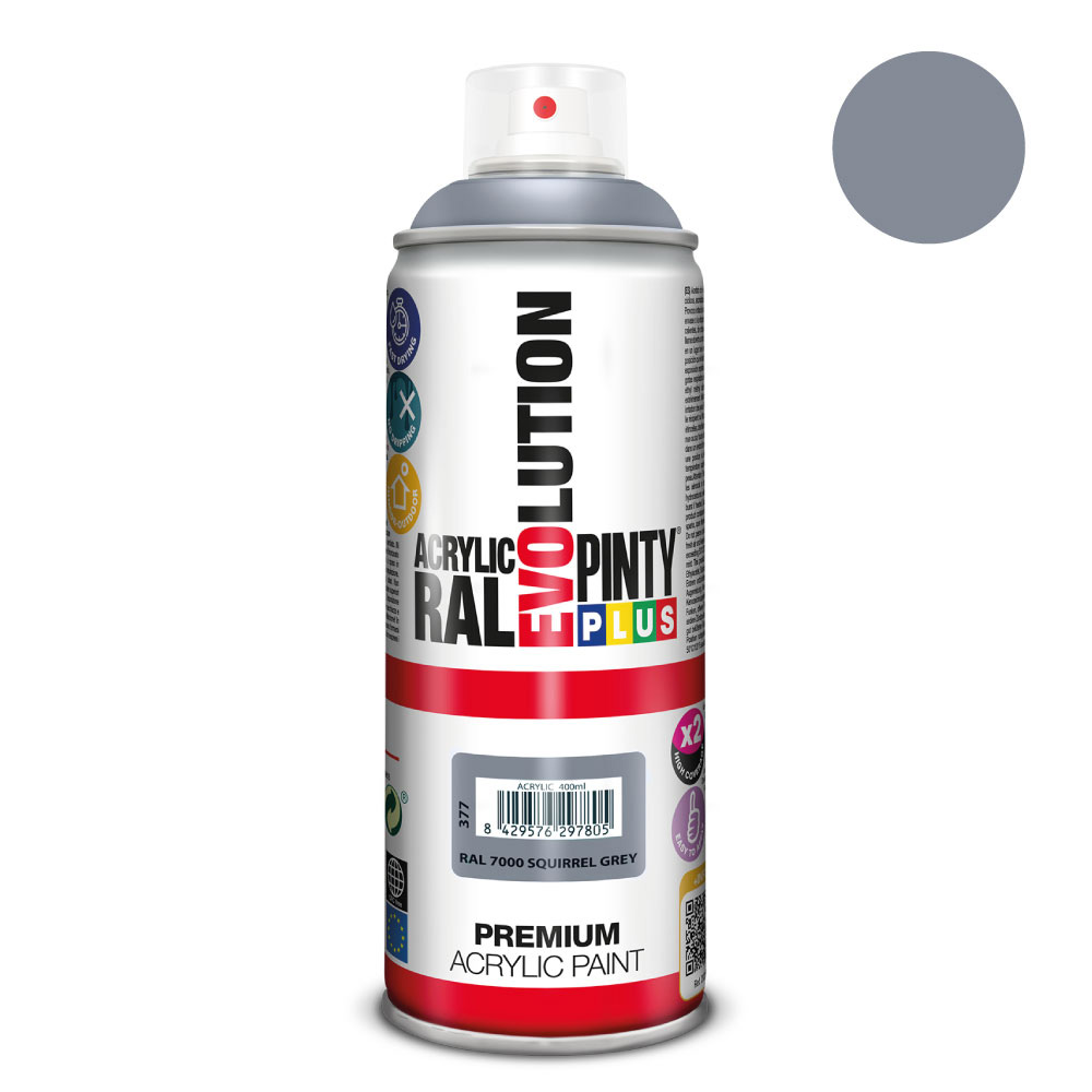 PINTURA ACRÍLICA SPRAY EVOLUTION 520 cc RAL 7000 SQUIRREL GREY 300 g