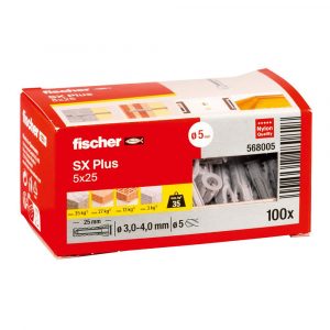 TACO SX PLUS Ø5 x 25 mm, CAJA 100 uds