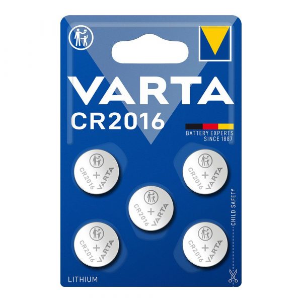 MICRO PILA DE BOTON LITHIUM CR2016 3V (BLISTER 5 unid.) Ø20,0x1,6mm