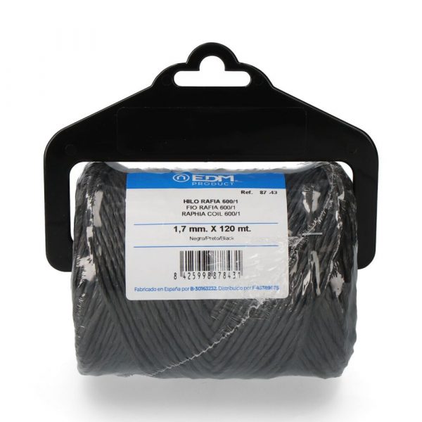 CORDEL RAFIA NEGRO 600/1 CALIBRE 1,7 mm x 120 m