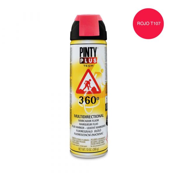 PINTURA EN SPRAY PINTYPLUS TECH 650cc MARCADOR 360° ROJO T107