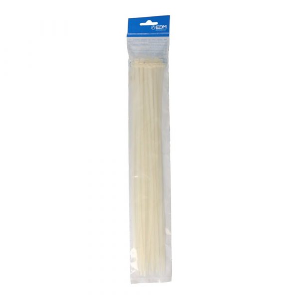 BRIDAS NATURAL 4,8 x 380 mm NYLON ALTA CALIDAD (BOLSA 25 unid.)