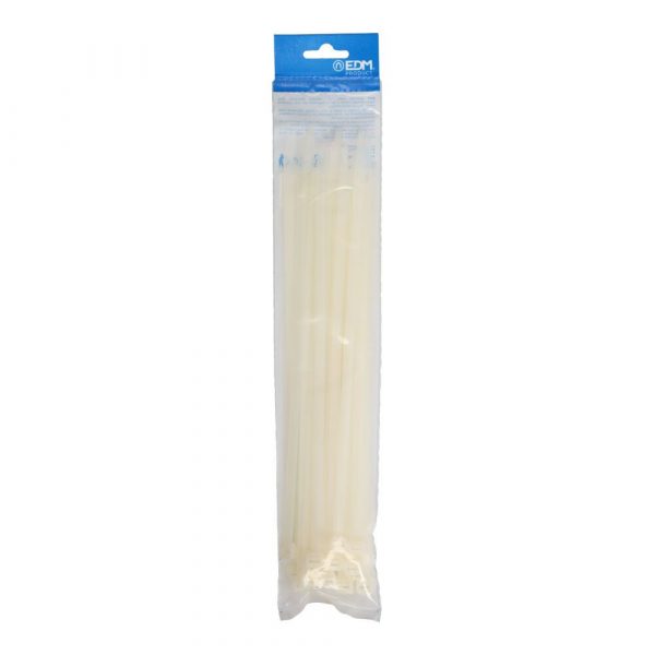BRIDAS NATURAL 7,6 x 300 mm NYLON ALTA CALIDAD (BOLSA 25 unid.)