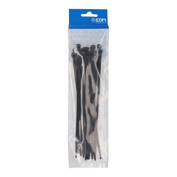 BRIDAS NEGRAS 4,6 x 200 mm NYLON ALTA CALIDAD (BOLSA 25 unid.)